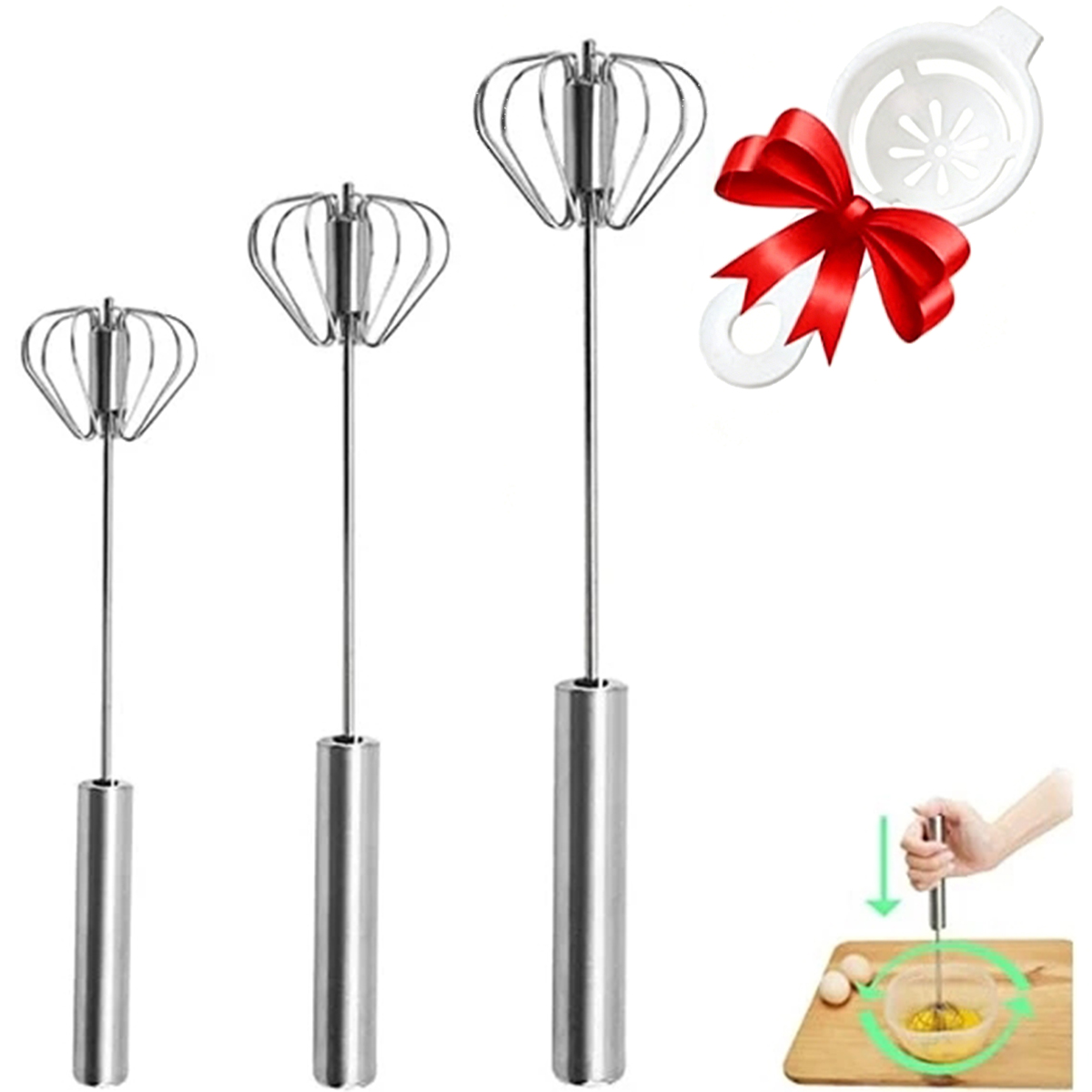 1/3pcs Stainless Steel Egg Bea - Kitchen Appliances B&Q reseña y precio