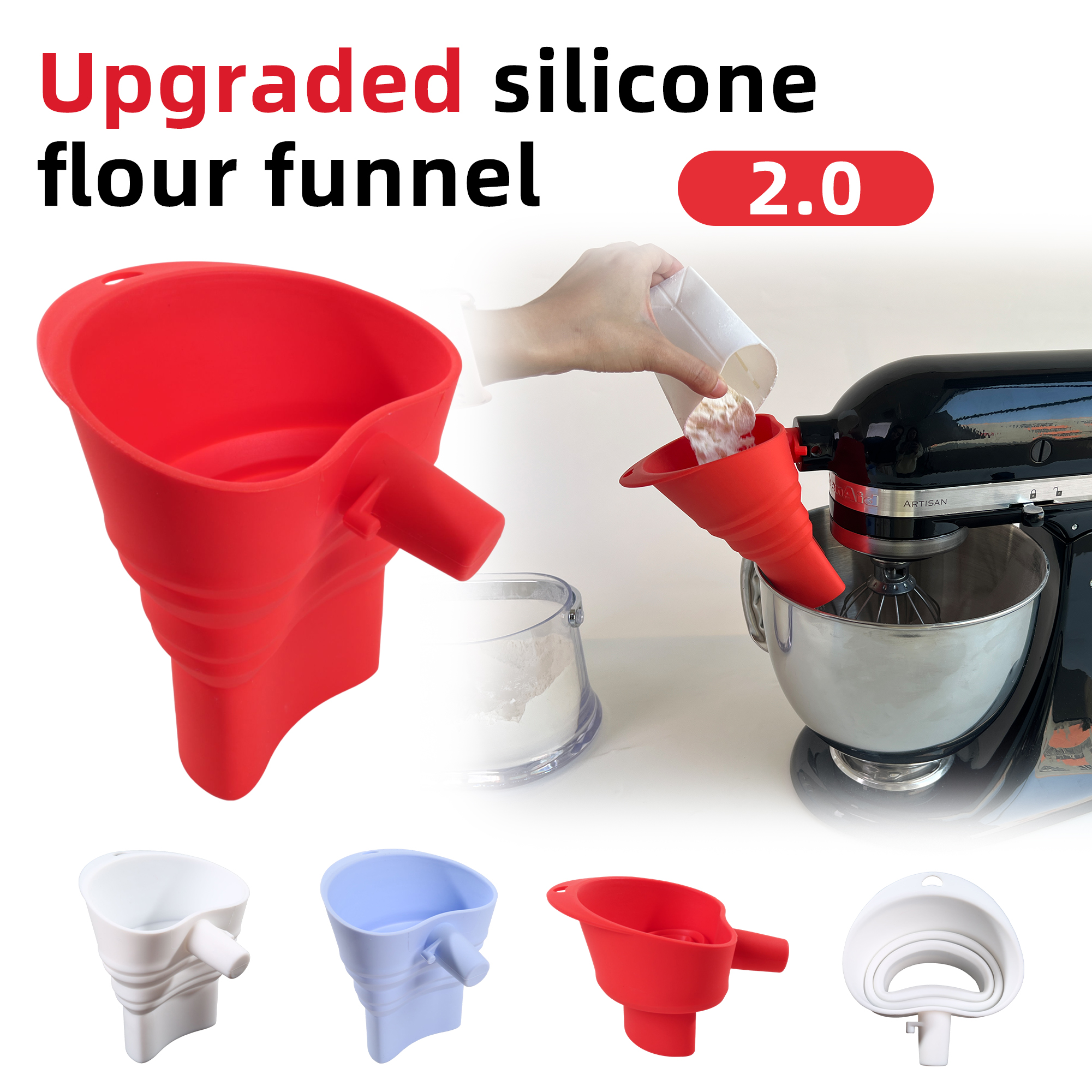 1/3pcs mix Silicone Flour Funn - Kitchen Appliances B&Q reseña y precio