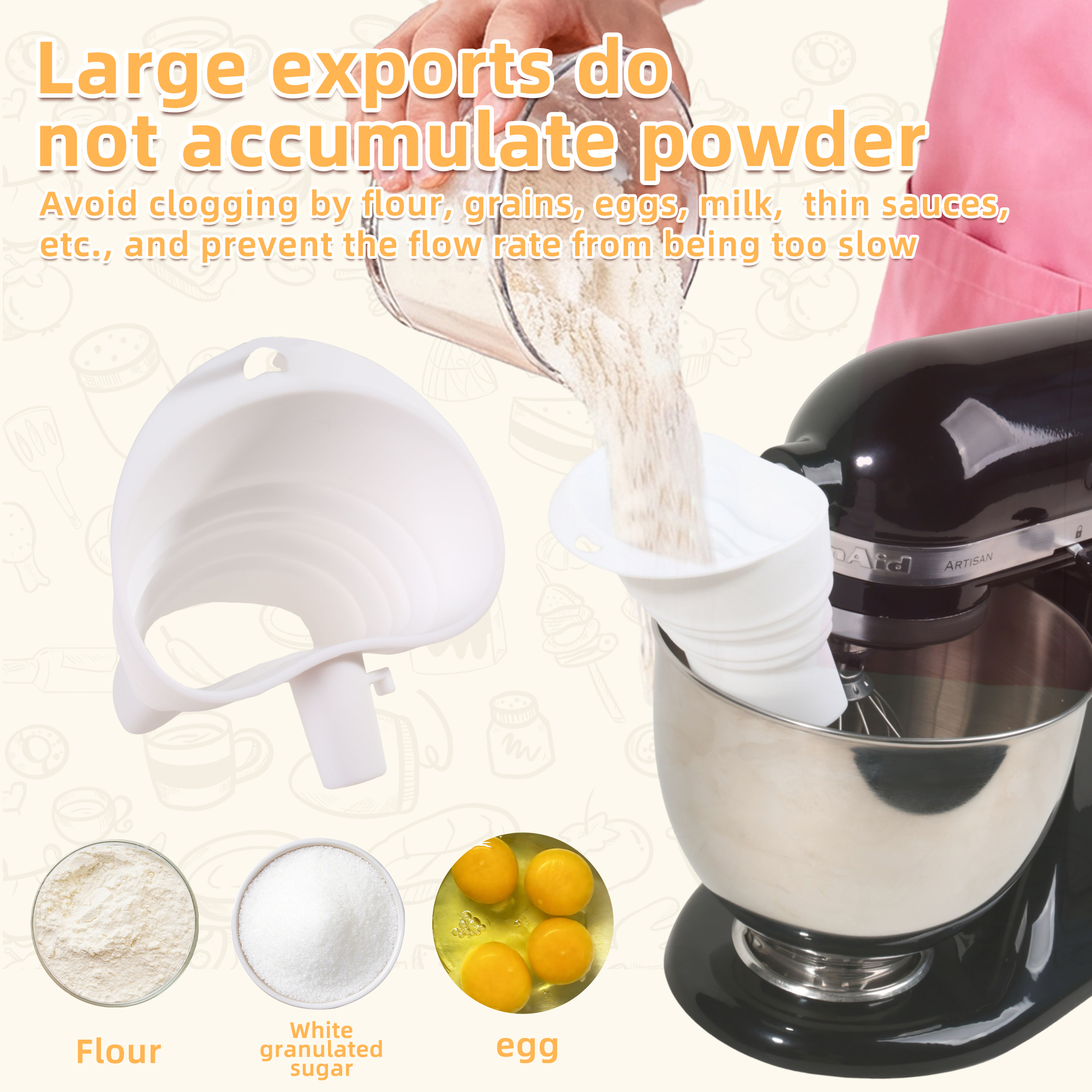 1/3pcs mix Silicone Flour Funn - Kitchen Appliances B&Q reseña y precio